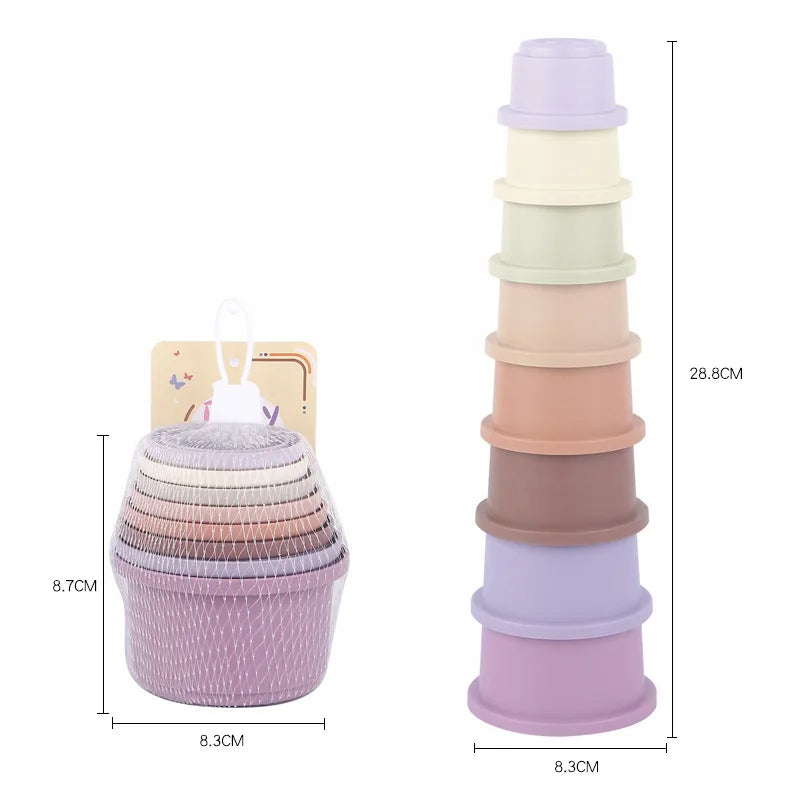 Stacking Cups Toy For Rabbits Multi-Colored Reusable Small Animals Puzzle Toys For Hiding Food Playing Bunny Accessories Pet