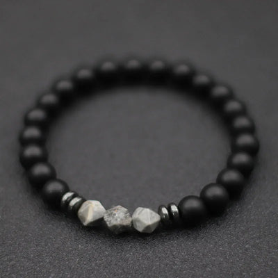 Mens Black Onyx and Tiger Eye Beaded Bracelet - Smarsty