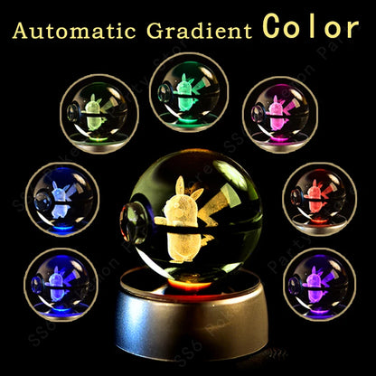 3D Pokemon Crystal Ball Night Light Lamp - Smarsty