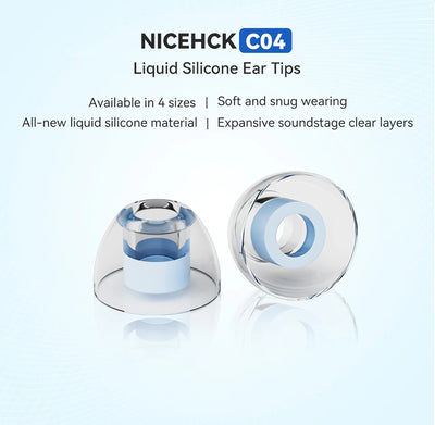 NICEHCK C04 Silicone Eartips for Enhanced Noise Isolation - Smarsty