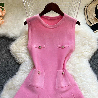 YuooMuoo Chic Fashion 2025 Summer Pleated Short Dress Women O-neck Slim Waist A-line Party Dress Streetwear Lady Outfits Vestido - Smarsty