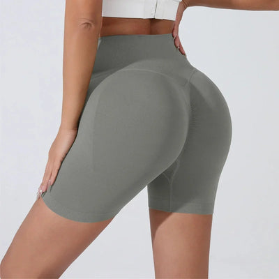 Peach Hip Lifting Sports Shorts Women High Waist Belly Slimming Running Training Quick-drying Trousers Tight Three-point Shorts - Smarsty