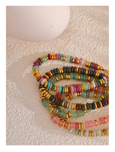 Colorful Natural Stone Beads Waterproof Bracelet for Women - Smarsty