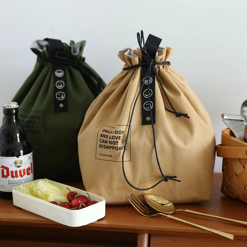 Canvas Lunch Bag Bento Box For Outdoor Picnics Fresh Keeping - Smarsty