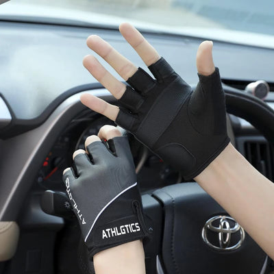 1Pair Breathable Cycling Gloves Workout Gym Gloves for Men Women Weight Lifting Fingerless Gloves Training Exercise Fitness by Smarsty