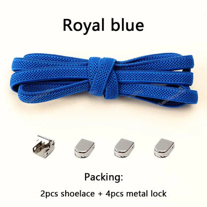 No tie Shoe laces Elastic laces Sneakers Flat Shoelaces without ties Quick Shoelace for Shoes Kids Adult One Size fits All Shoes - Smarsty