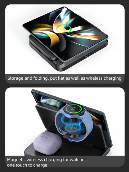 3 In 1 Wireless Charger Stand With Fast Charging Dock - Smarsty