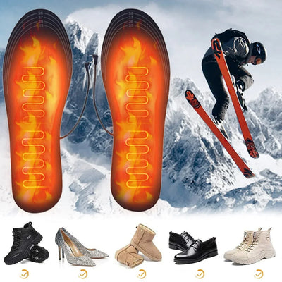 USB Heated Insoles Shoe Electric Foot Warming Pad Feet Warmer Sock Pad Mat Winter Outdoor Sports Heating Insole Winter Warm - Smarsty