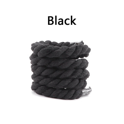 Quality Round Shoelaces Colorful 1CM Thicker Cotton Shoelace Running Sneakers Laces 1Pair 100/120/140CM Boots Shoe laces Shoes - Smarsty