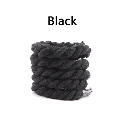 Quality Round Shoelaces Colorful 1CM Thicker Cotton Shoelace Running Sneakers Laces 1Pair 100/120/140CM Boots Shoe laces Shoes
