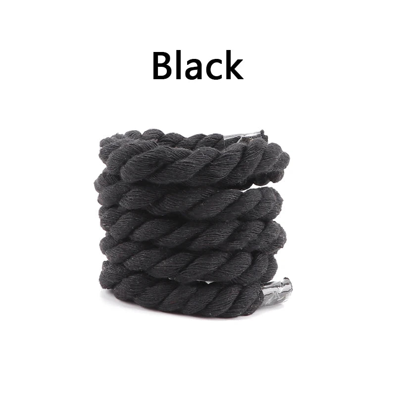 Quality Round Shoelaces Colorful 1CM Thicker Cotton Shoelace Running Sneakers Laces 1Pair 100/120/140CM Boots Shoe laces Shoes