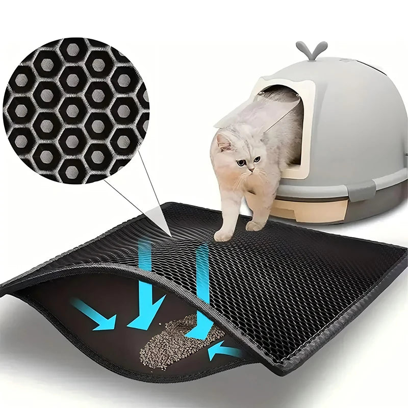Double Layer Waterproof Cat Litter Mat for Easy Cleaning - Smarsty