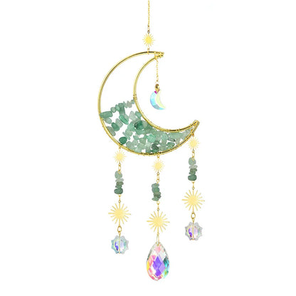 Gold Moon Crystal Suncatcher Wind Chime for Rainbow Effects - Smarsty