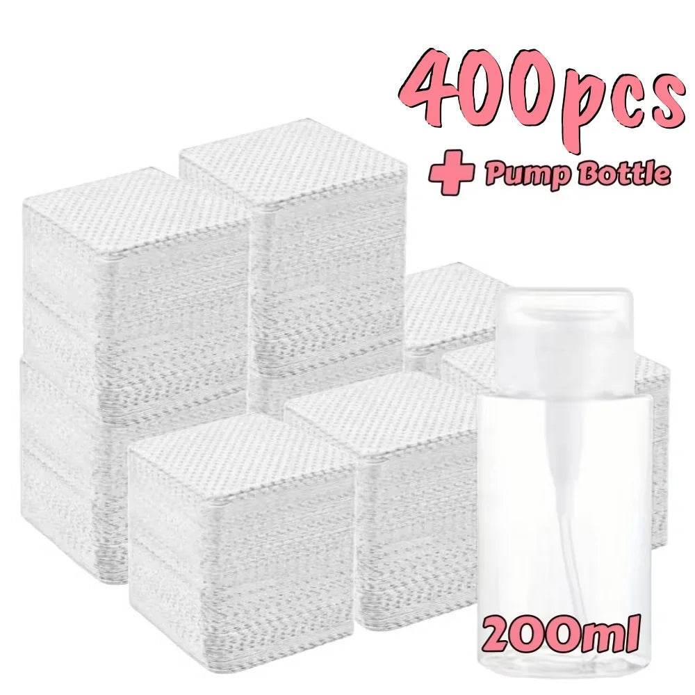 20/600pcs Lint-Free Nail Wipes Gel Cleansing Tissues Aluminum-Free Nail Polish Remover Pads for NaiArt Beauty Cleaning Care Tool - Smarsty