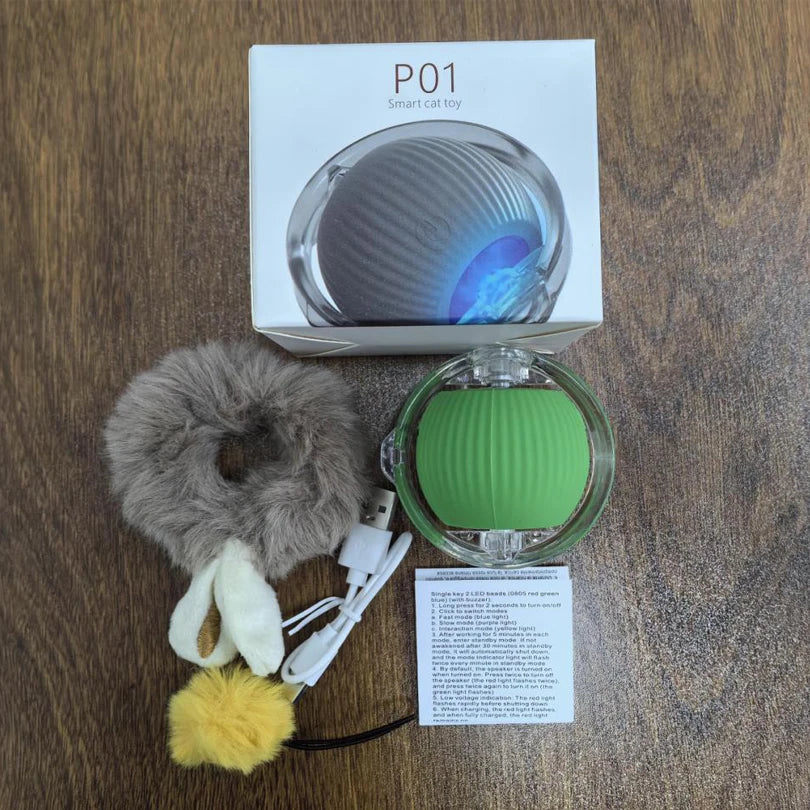 Interactive Cat Toys Ball Cover Set Fast Rolling in Pouch Hide and Seek Kitten Toy Motion Activated Interactive Cat Toy Indoor