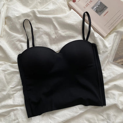 Seamless Camisole for Women Fitness Crop Tops Summer Thin Elegant Sexy All-match Casual One-piece Ice Silk Underwear Tanks Top - Smarsty