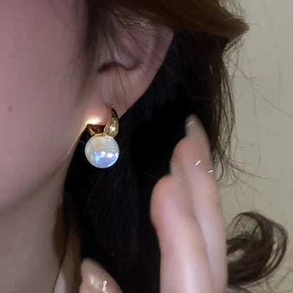 Pearl Long Earrings With Rhinestones For Wedding Fashion - Smarsty