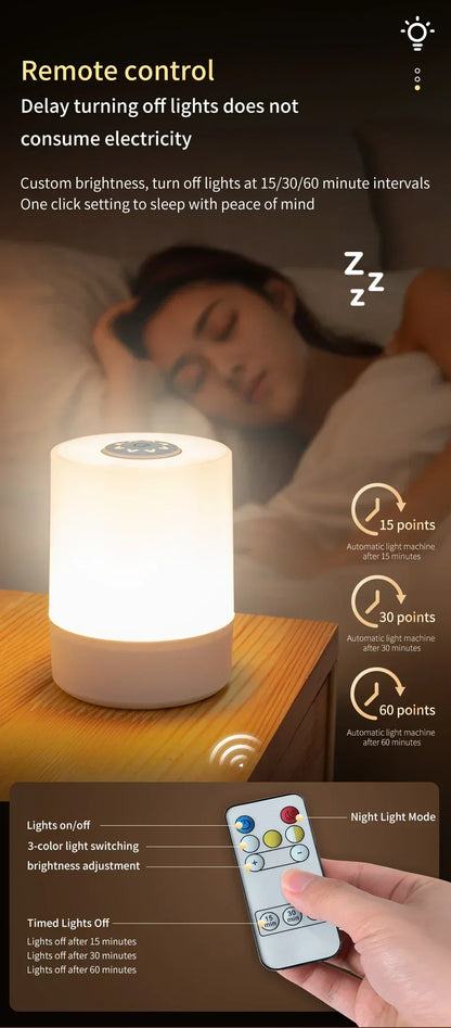 LED Rechargeable Night Lamp with Remote Control - Smarsty