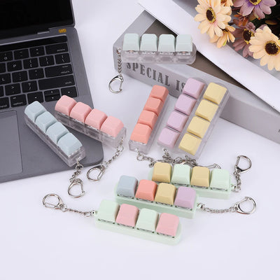 4 Keys Keyboard Keycaps Fidget Toy DIY Finger Keycaps Party Stress Relief Keyboard Caps Finger Button Fidget Decompression Toys - Smarsty