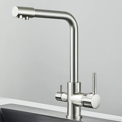 Black Grey Water Filter Kitchen Faucet with 360 Degree Rotation - Smarsty