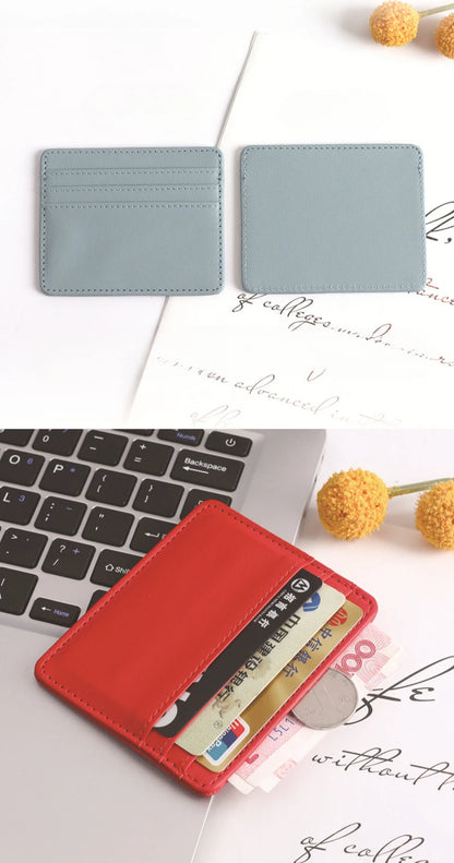 1Pc Pu Leather ID Card Holder Candy Color Bank Credit Card Box Multi Slot Slim Card Case Wallet Women Men Business Card Cover - Smarsty