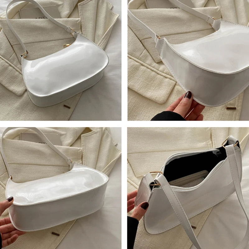 Vintage Patent Leather Shoulder Bag For Women Designer - Smarsty
