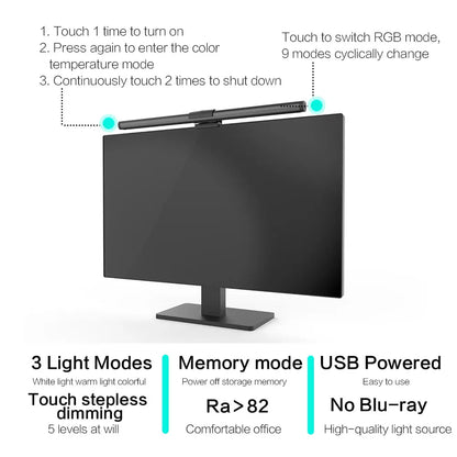LED Monitor Light Bar with RGB Backlight and Music Sync - Smarsty