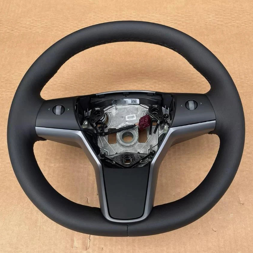 Heated Steering Wheel PU Leather Car Steering Wheel with Heating Function 1490214-00-B For Tesla Model 3 Model Y 2017-2023