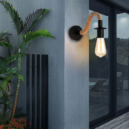 Retro Hemp Rope Wall Lamp for Stylish Indoor Lighting - Smarsty