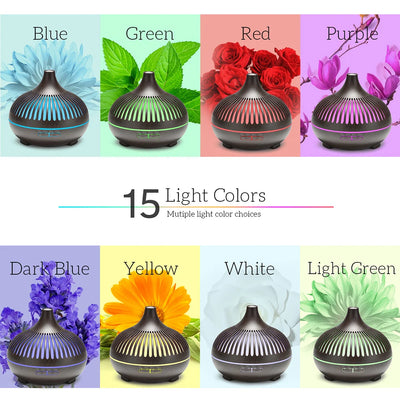 Wood Grain Aromatherapy Essential Oil Diffuser with Remote Control - Smarsty