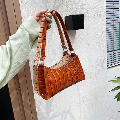 Retro Alligator Print PU Leather Small Women Handbag - Smarsty