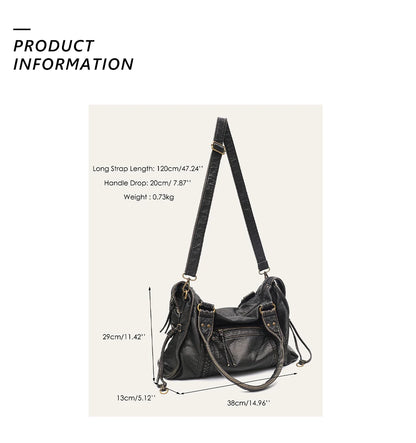 PU Leather Tote Bag With Zip Pockets Crossbody For Travel - Smarsty