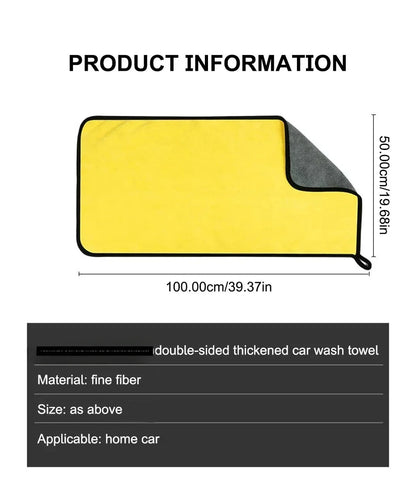 Premium Car Microfiber Towels Double Layer Drying Cloths - Smarsty