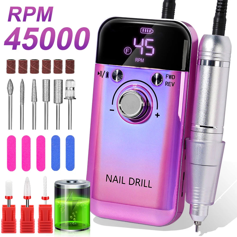 Professional 45000RPM Electric Nail Drill for Manicure - Smarsty