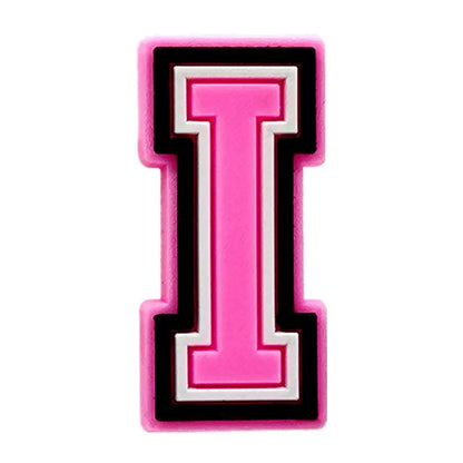 Pink Letter Shoe Charms for Crocs Accessories Women Clogs Pins Men Badge Kids Jeans Girls Decorations Buckle Shoes Accessories