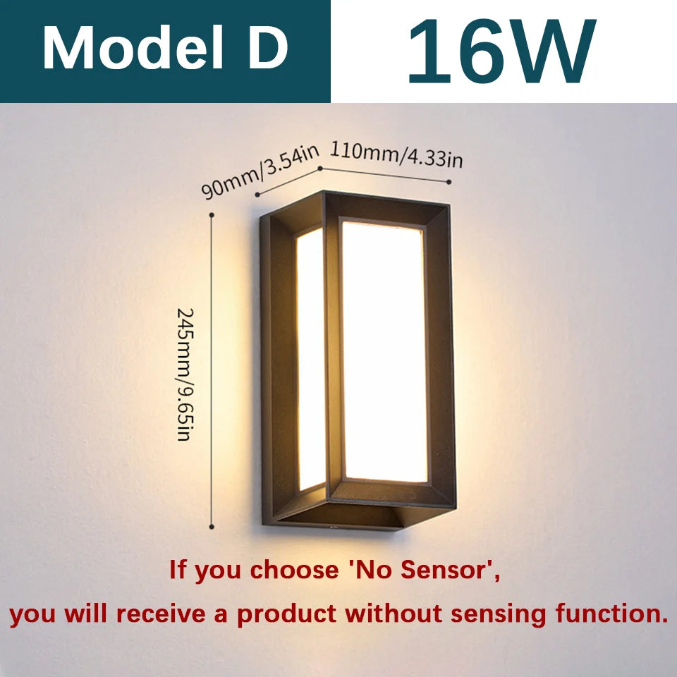 LED Outdoor Wall Light with Motion Sensor for Security - Smarsty