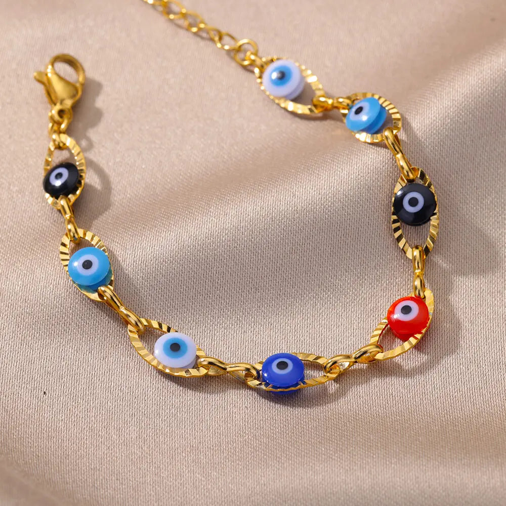 Gothic Rainbow Evil Eye Bracelet for Women - Smarsty