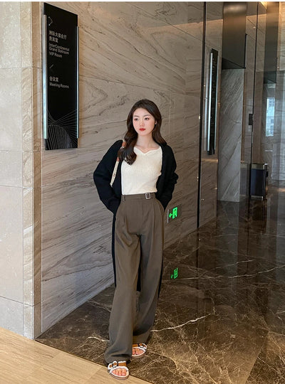 2025 Basic V-neck Chic  Autumn Winter Pullover Women Female Knitted Ribbed Sweater Slim Long Sleeve Badycon High Quality Sweater - Smarsty