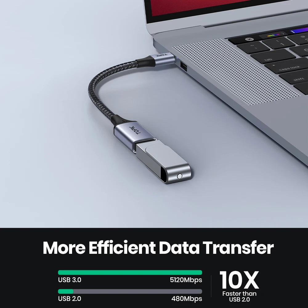 TOPK USB C to USB A Dapter OTG Cable Type C Male to USB 3.0 2.0 Female Cable for MacBook Pro Samsung Type C Adapter - Smarsty