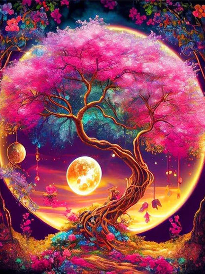 5D DIY Diamond Painting Moon Tree Landscape Home Decor - Smarsty