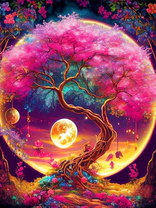 5D DIY Diamond Painting Moon Tree Landscape Home Decor - Smarsty