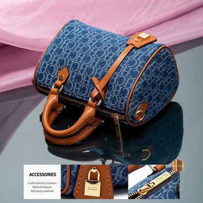 Women Shoulder Bag 2025 Cowboy Splicing Pillow Handbag - Smarsty