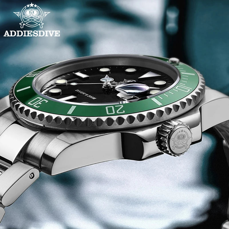 Addiesdive Waterproof Stainless Steel Men's Quartz Watch - Smarsty