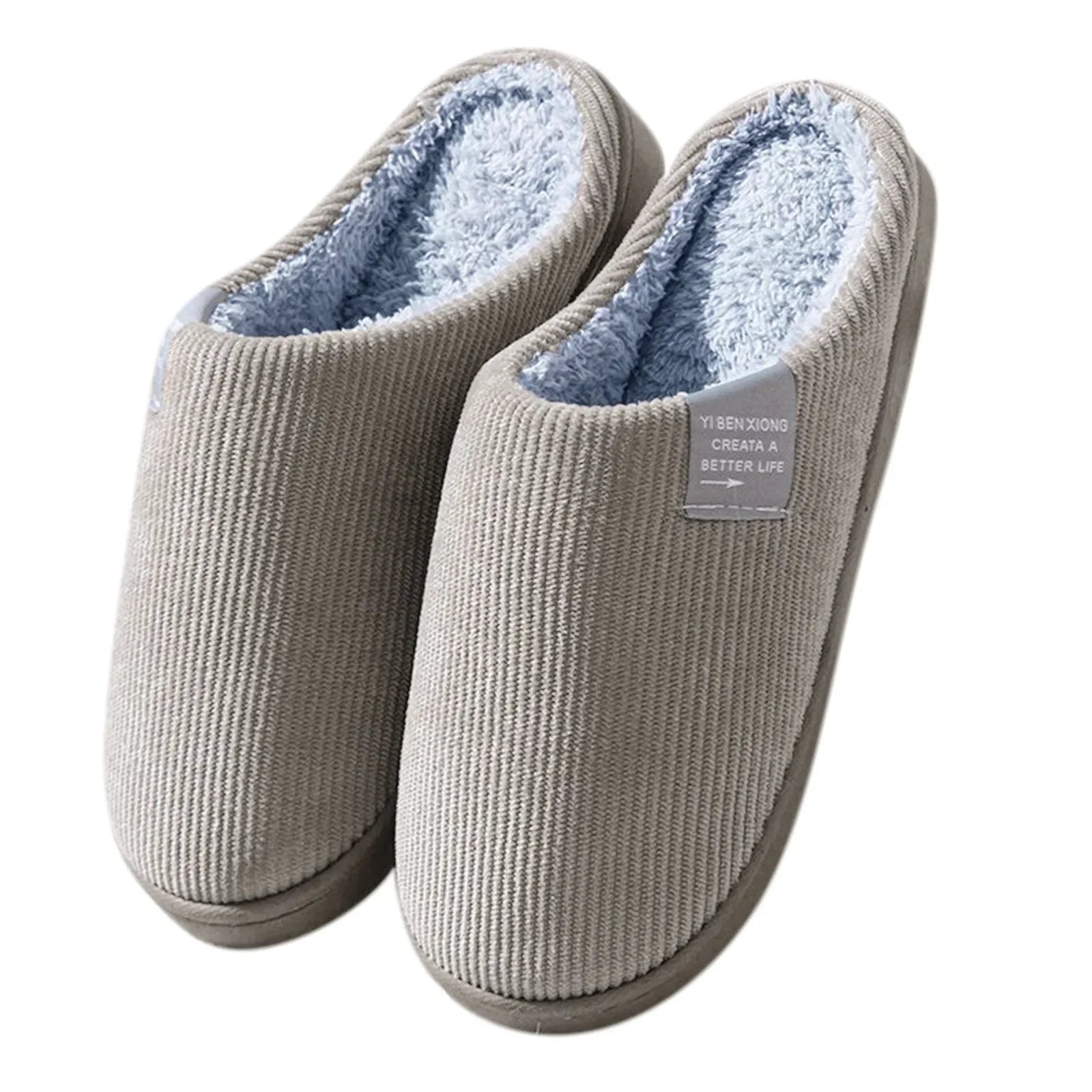 NEW Women's Men's Casual Thick Soft Bottom Home Slippers Household Plush Slippers Anti-slip Thermal Slippers Indoor Winter Flats - Smarsty