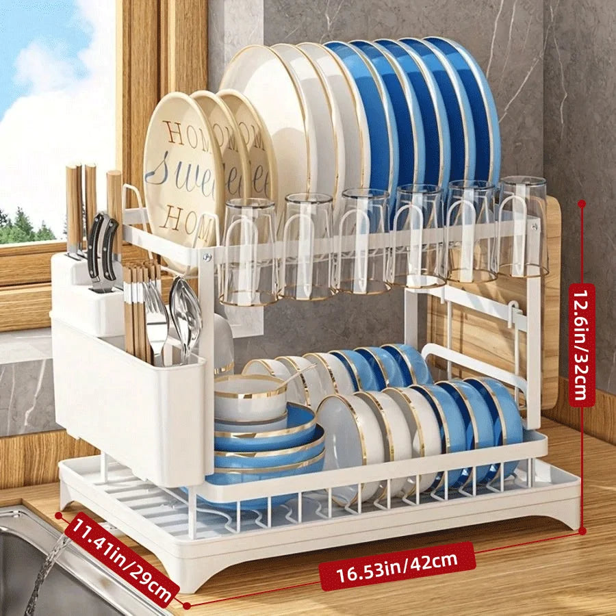 Carbon steel multifunctional kitchen shelf storage rack, bowl and chopstick rack storage organization saves space