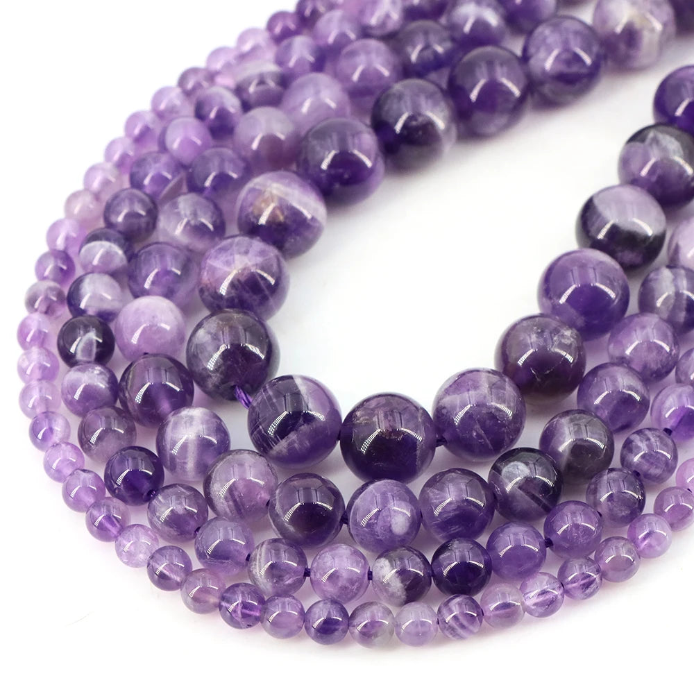Natural Stone Beads Blue Tiger Eye Crystal Amethyst Rose Quartz Gemstone Bead for Jewelry Making Bracelet Necklace 4/6/8/10MM - Smarsty