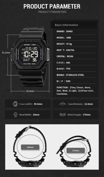 SKMEI Military Countdown Chrono Watch for Men - Smarsty