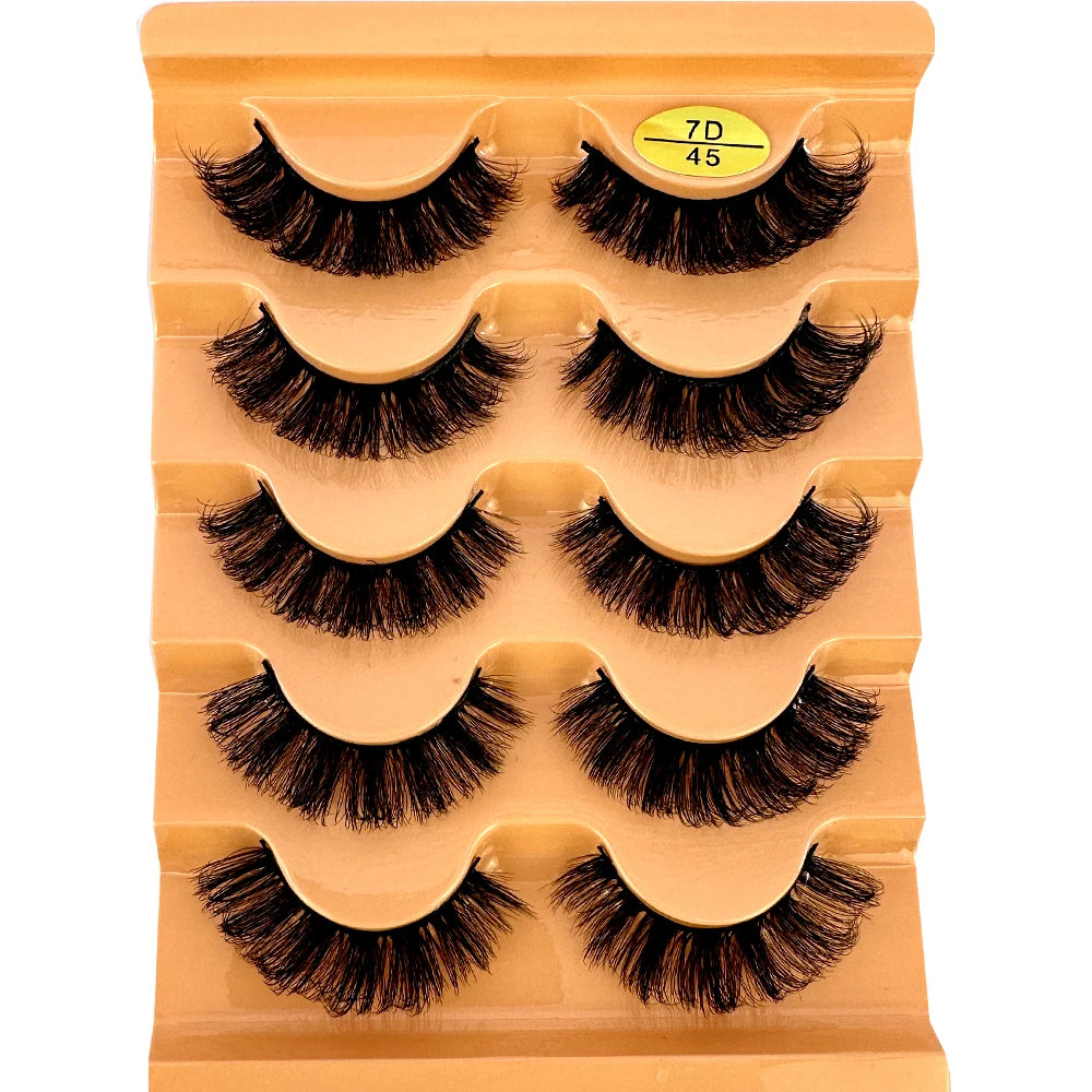 3D Natural Cat Eye False Eyelashes Fluffy Soft 5 Pairs - Smarsty