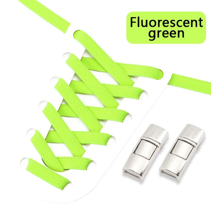 Elastic Laces Sneakers Press Lock Shoelaces Without Ties 8MM Wide Flats No Tie Shoe Laces Kids Adult Sports Running Shoelace NEW