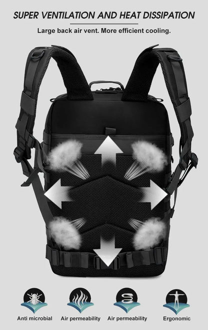50L Tactical Backpack Men's Travel Large Capacity Rucksacks Men Waterproof Outdoor Sports Multi-functional Bags - Smarsty